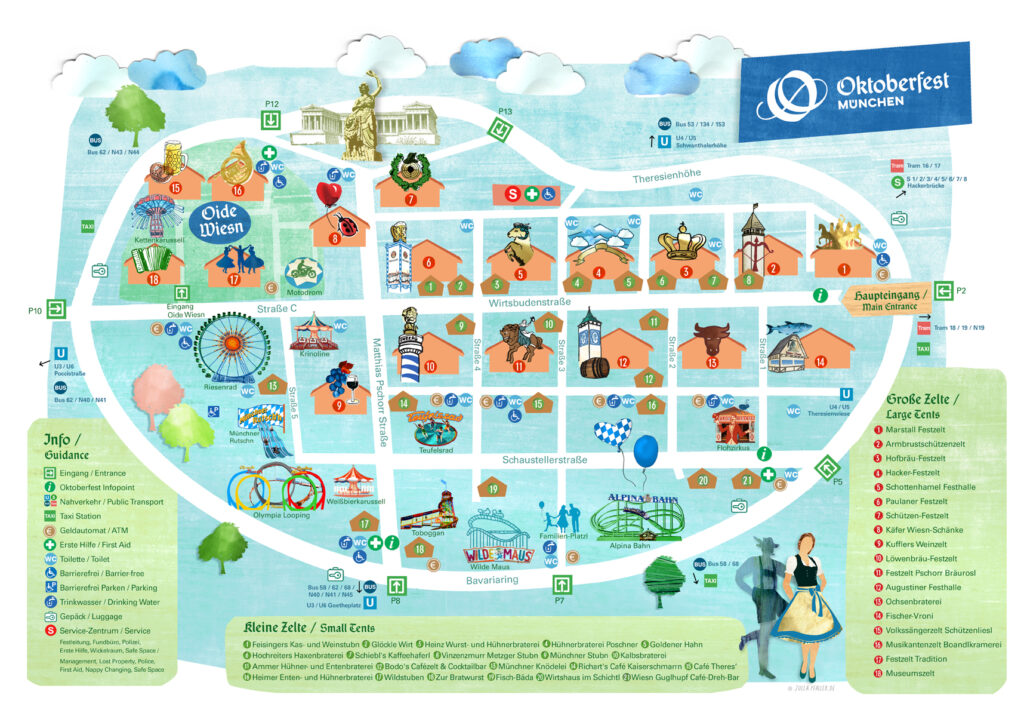 Munich Tourism overview map for the Oktoberfest -Oficial Site
